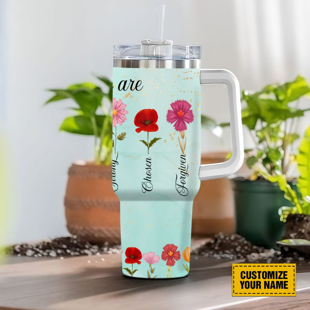 Wildflower Custom Stanley Quencher 40Oz Stainless Steel Tumbler With Handle - Image 3