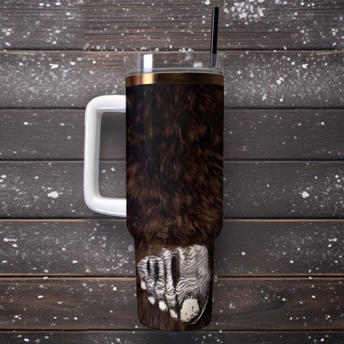 Wildlife Bigfoot Custom Stanley Quencher 40Oz Stainless Steel Tumbler With Handle - Image 2