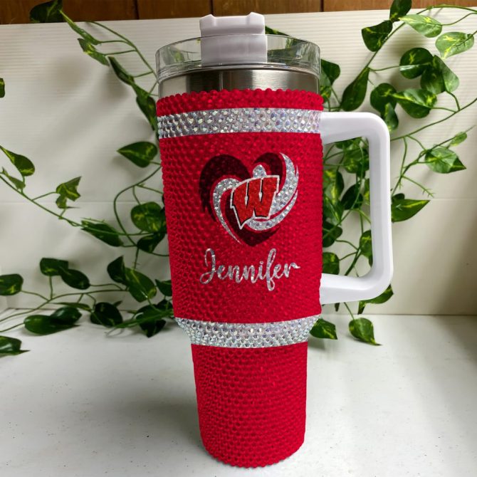 Wisconsin Badgers Ncaa Custom Stanley Quencher 40Oz Stainless Steel Tumbler With Handle - Image 4