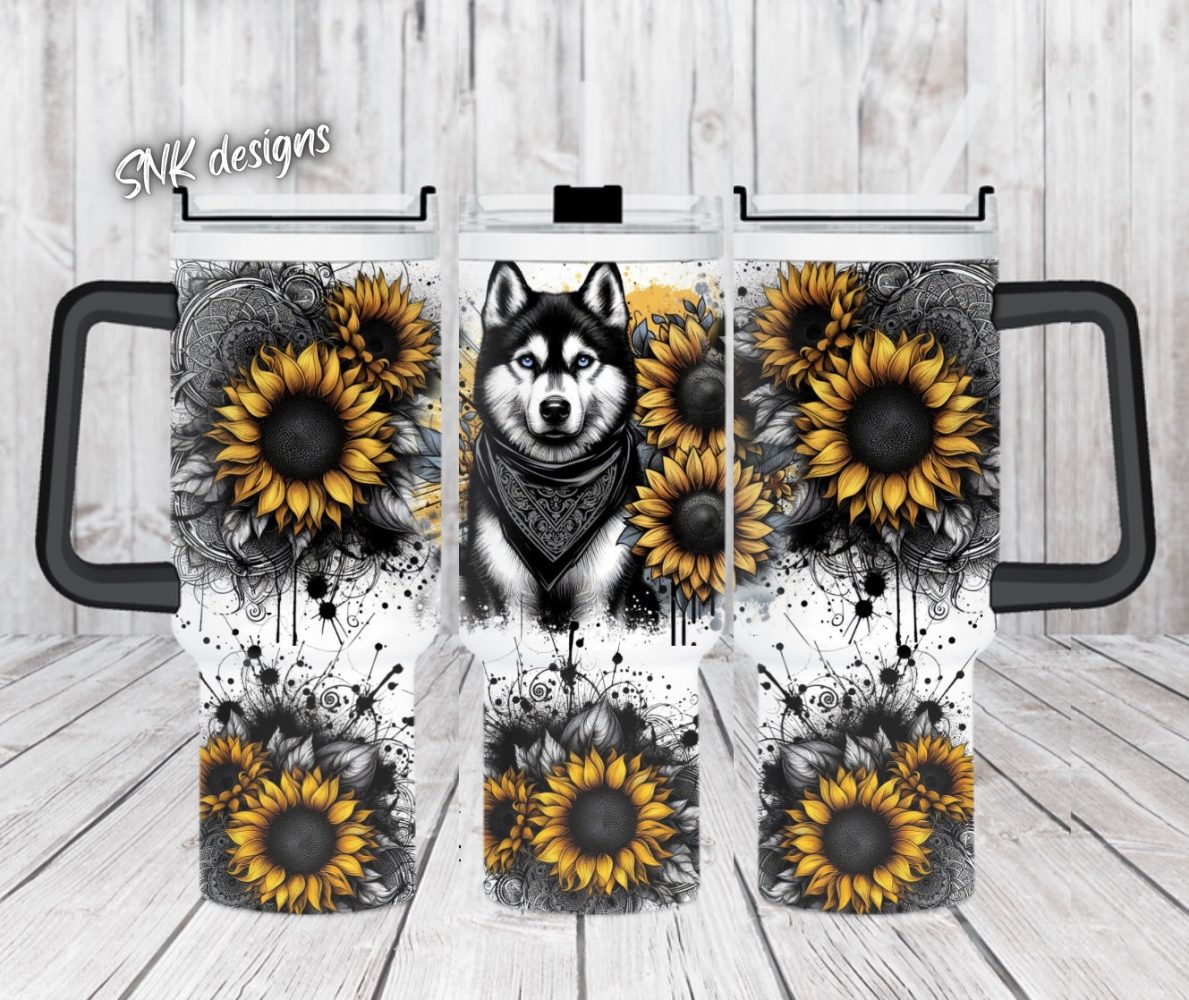 Wolf Flower Custom Stanley Quencher 40Oz Stainless Steel Tumbler With Handle