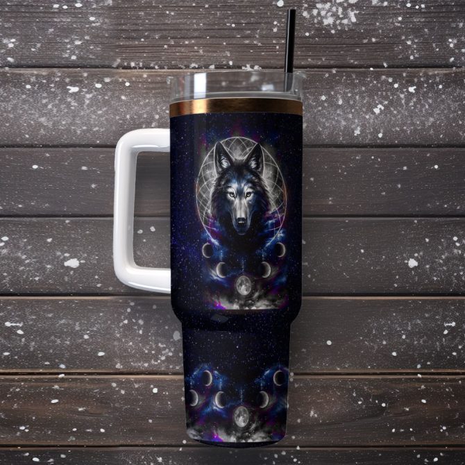 Wolfs Art Custom Stanley Quencher 40Oz Stainless Steel Tumbler With Handle - Image 2
