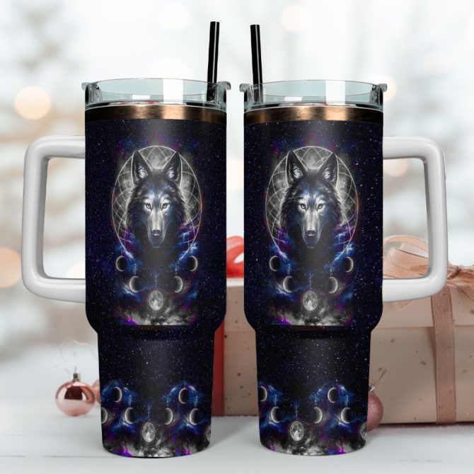 Wolfs Art Custom Stanley Quencher 40Oz Stainless Steel Tumbler With Handle - Image 4