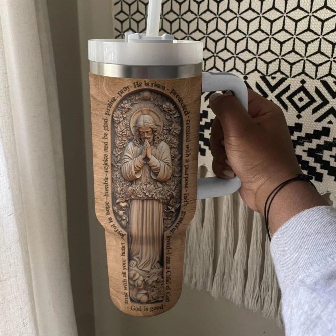 Wooden Bible Verses Custom Stanley Quencher 40Oz Stainless Steel Tumbler With Handle - Image 4