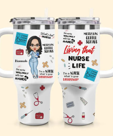 World #8217;S Best Nurse Custom Stanley Quencher 40Oz Stainless Steel Tumbler With Handle