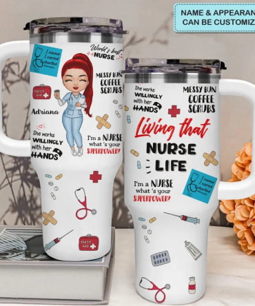World #8217;S Best Nurse Custom Stanley Quencher 40Oz Stainless Steel Tumbler With Handle