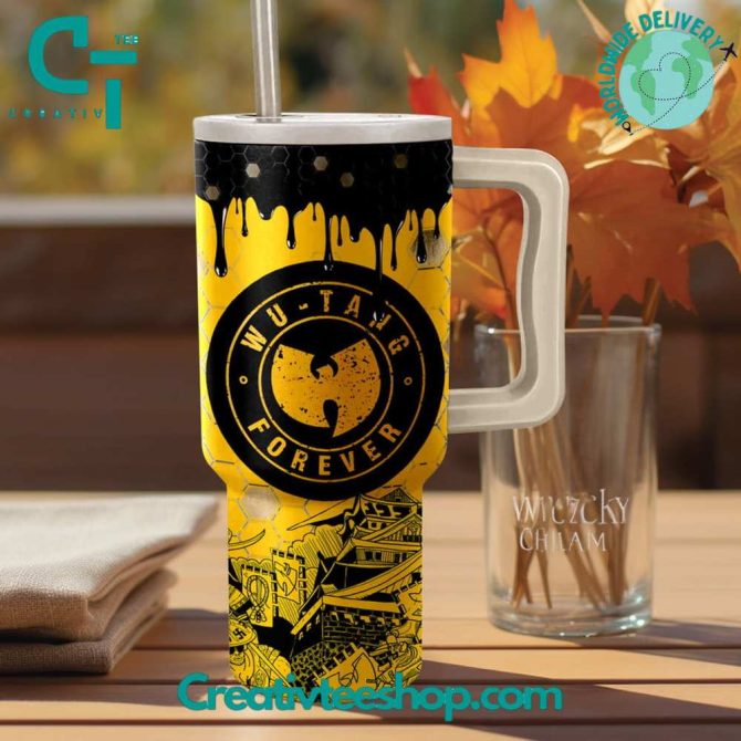 Wu Tang Music Custom Stanley Quencher 40Oz Stainless Steel Tumbler With Handle - Image 3