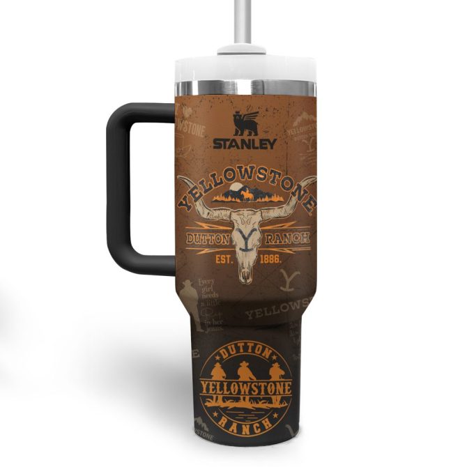 Yellowstone Tv Series Custom Stanley Quencher 40Oz Stainless Steel Tumbler With Handle - Image 4