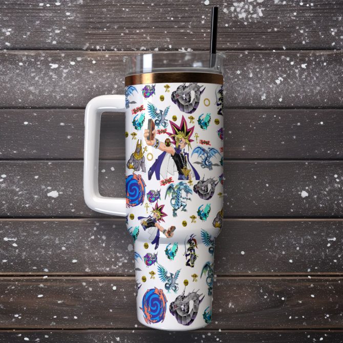 Yu-Gi-Oh! Duel Links Games Custom Stanley Quencher 40Oz Stainless Steel Tumbler With Handle - Image 2