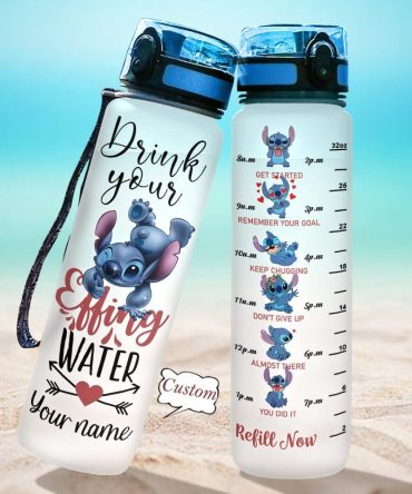 Custom Motivational Water Bottle With Cute Character , 32Oz Bpa-Free , Personalized Name , Hydration Tracker , Perfect Gift