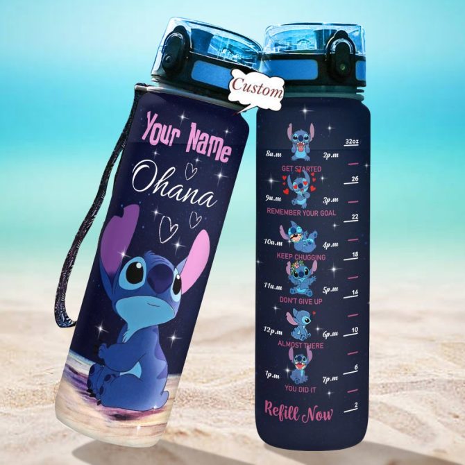 Custom 32Oz Water Bottle With Cute Character & Motivational Time Markers - Personalized Name - Perfect For Kids & Adults - Stay Hydrated!