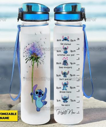 Customizable 32Oz Water Bottle With Cute Character Design & Time Markers – Motivational Hydration Tracker For Fitness & Outdoors