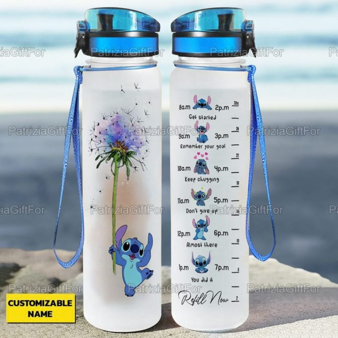 Customizable 32Oz Water Bottle With Cute Character Design & Time Markers – Motivational Hydration Tracker For Fitness & Outdoors