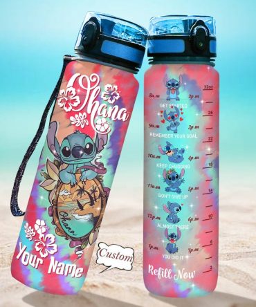 Custom 32Oz Water Bottle With Cute Alien Design & Time Markers - Personalized Hydration Tracker For Fitness & Travel