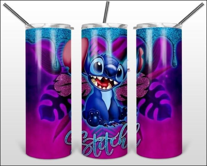 Stitch Tumbler Cup 20Oz -Ohana Means Family - Insulated Stainless Steel Travel Mug For Kids & Adults