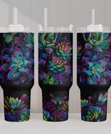3D Succulent Custom Stanley Quencher 40Oz Stainless Steel Tumbler With Handle