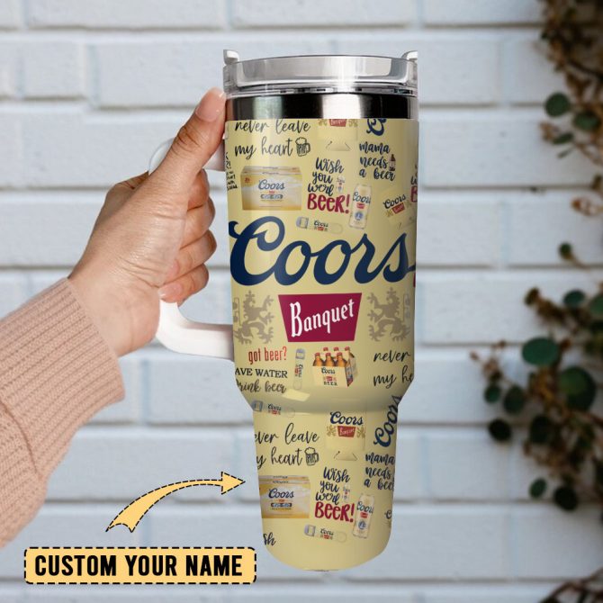 Coors Banquet Golden Beers Custom Stanley Quencher 40Oz Stainless Steel Tumbler With Handle - Image 2
