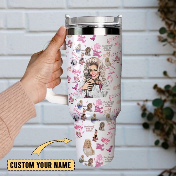 Dolly Parton Singer Song Writer Custom Stanley Quencher 40Oz Stainless Steel Tumbler With Handle - Image 3