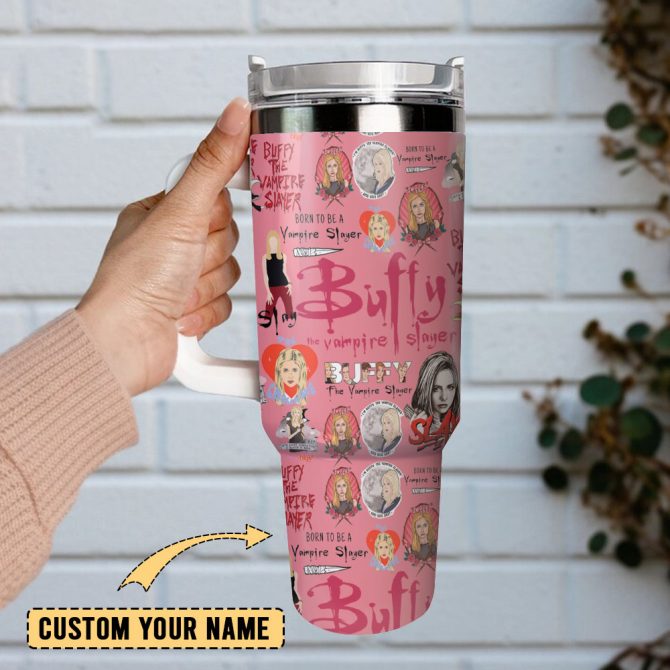 Buffy The Vampire Slayer Film Custom Stanley Quencher 40Oz Stainless Steel Tumbler With Handle - Image 2