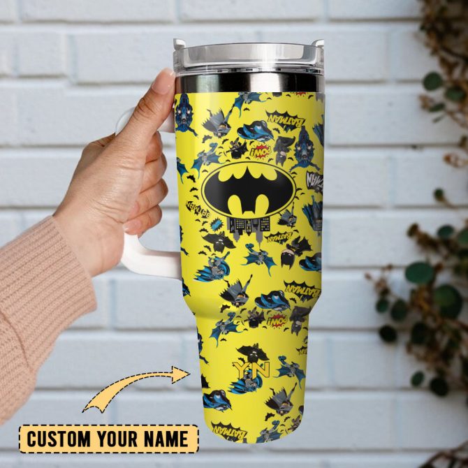 Batman Dc Comics Superhero Films Custom Stanley Quencher 40Oz Stainless Steel Tumbler With Handle - Image 2