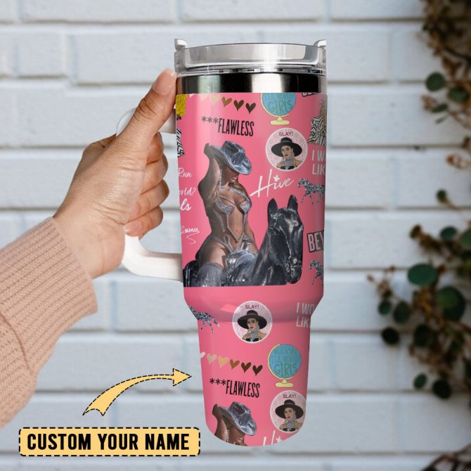 Beyonce Singer Custom Stanley Quencher 40Oz Stainless Steel Tumbler With Handle - Image 2