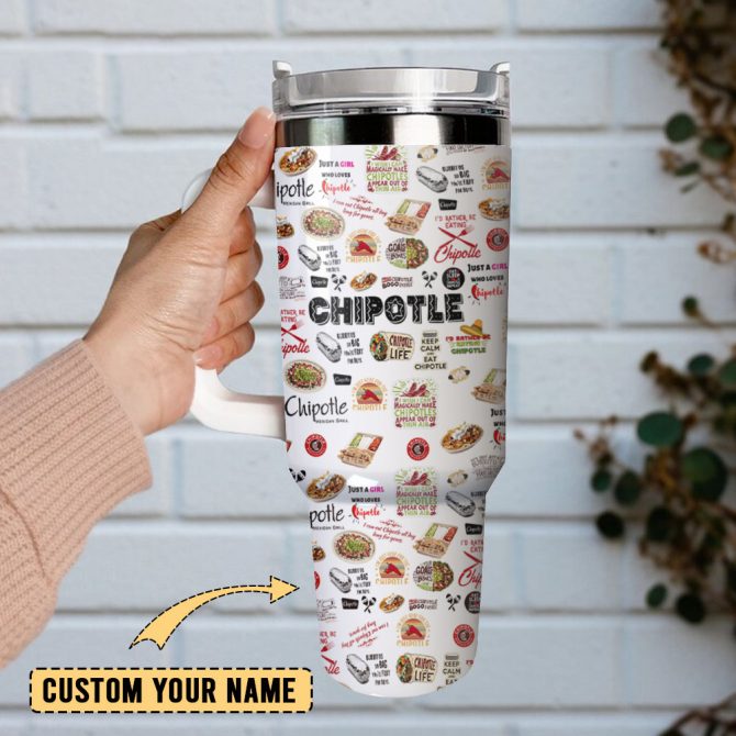 Chipotle Mexican Grill Food Custom Stanley Quencher 40Oz Stainless Steel Tumbler With Handle - Image 2