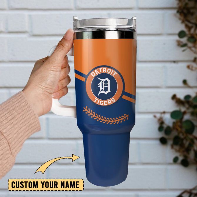 Detroit Tigers Baseball Team Mlb Custom Stanley Quencher 40Oz Stainless Steel Tumbler With Handle - Image 2