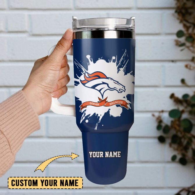 Denver Broncos Football Nfl Sport Custom Stanley Quencher 40Oz Stainless Steel Tumbler With Handle - Image 2