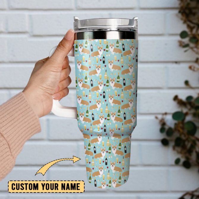 Cute Dog Custom Stanley Quencher 40Oz Stainless Steel Tumbler With Handle - Image 2