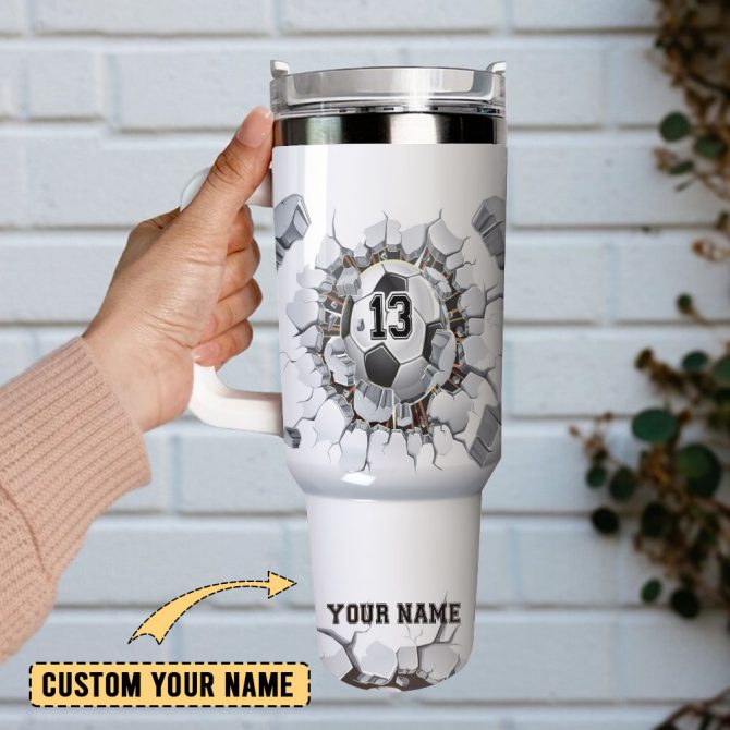 Football Artwork Custom Stanley Quencher 40Oz Stainless Steel Tumbler With Handle - Image 2