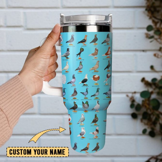 Colorful Chicken Artwork Custom Stanley Quencher 40Oz Stainless Steel Tumbler With Handle - Image 2