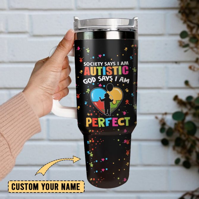 Autistic Perfect Artwork Painting Custom Stanley Quencher 40Oz Stainless Steel Tumbler With Handle - Image 2