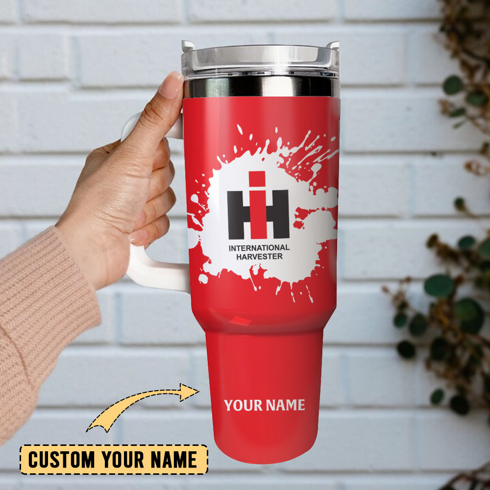 International Harvester Tractors Custom Stanley Quencher 40Oz Stainless Steel Tumbler With Handle - Image 2