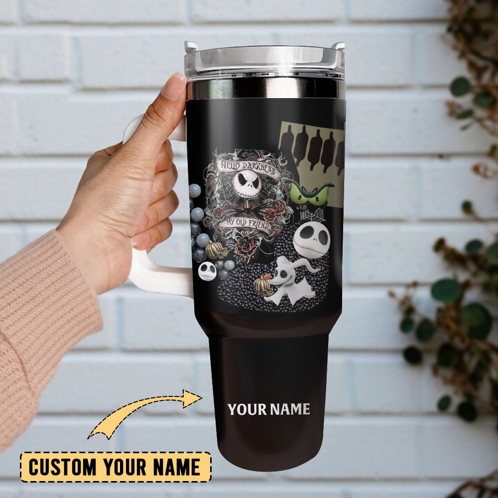 The Nightmare Before Christmas Movie Custom Stanley Quencher 40Oz Stainless Steel Tumbler With Handle - Image 2