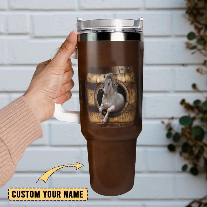 Horse Artwork Custom Stanley Quencher 40Oz Stainless Steel Tumbler With Handle - Image 2