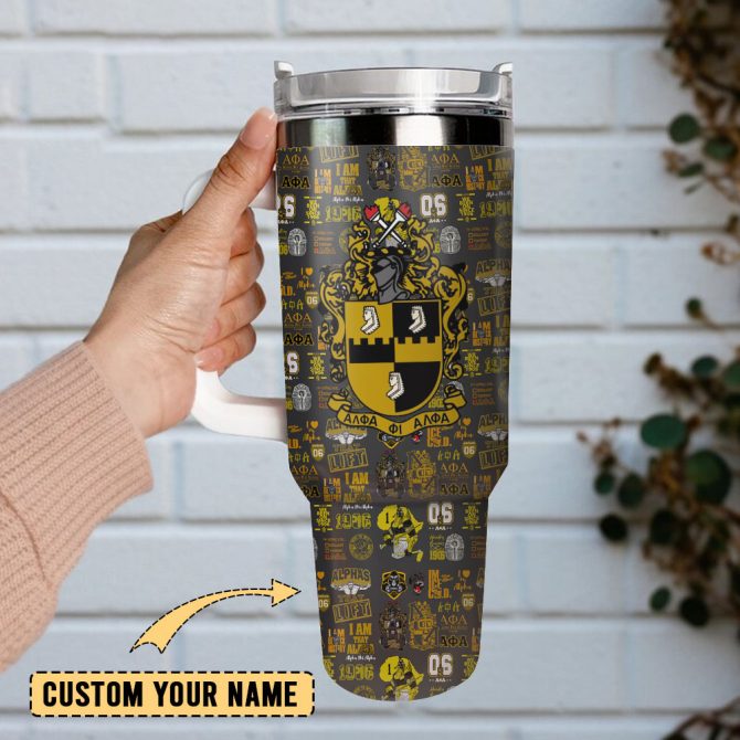 Alpha Phi Alpha Custom Stanley Quencher 40Oz Stainless Steel Tumbler With Handle - Image 2