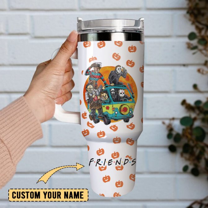 Horror Movie Characters Movie Custom Stanley Quencher 40Oz Stainless Steel Tumbler With Handle - Image 2