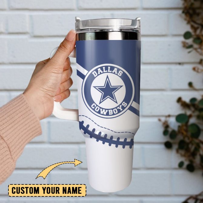 Dallas Cowboys Football Nfl Sportcustom Stanley Quencher 40Oz Stainless Steel Tumbler With Handle - Image 2