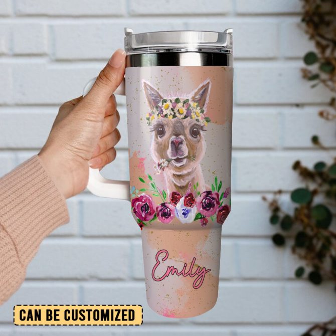 Cute Deer Custom Stanley Quencher 40Oz Stainless Steel Tumbler With Handle - Image 2