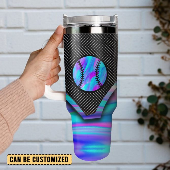 Baseball Artwork Custom Stanley Quencher 40Oz Stainless Steel Tumbler With Handle - Image 2