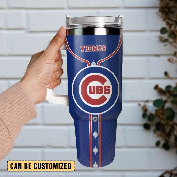 Chicago Cubs Baseball Mlb Custom Stanley Quencher 40Oz Stainless Steel Tumbler With Handle - Image 2