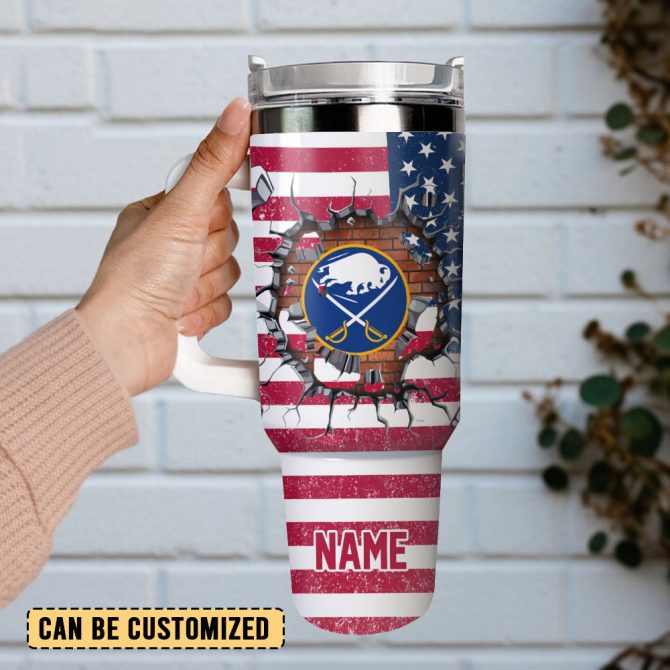 Buffalo Sabres Hockey Nhl Sport Custom Stanley Quencher 40Oz Stainless Steel Tumbler With Handle - Image 2