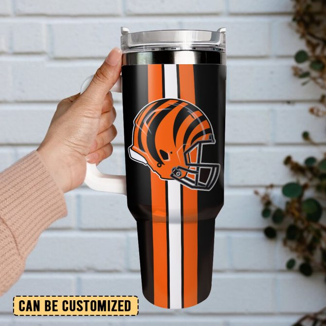 Cincinnati Bengals Football Nfl Sport Custom Stanley Quencher 40Oz Stainless Steel Tumbler With Handle - Image 2