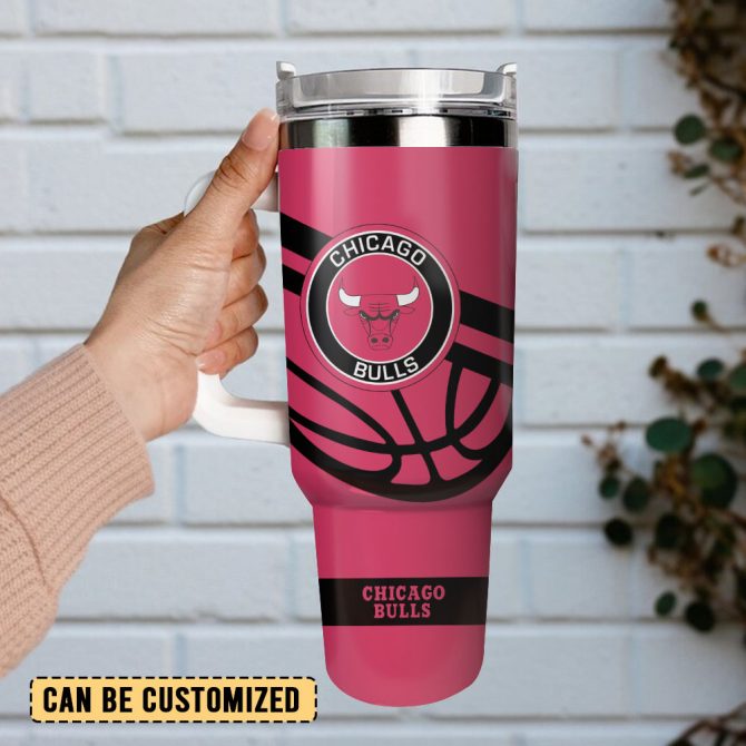 Chicago Bulls Basketball Nba Sport Custom Stanley Quencher 40Oz Stainless Steel Tumbler With Handle - Image 2