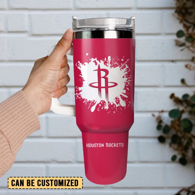 Houston Rockets Basketball Nba Sport Custom Stanley Quencher 40Oz Stainless Steel Tumbler With Handle - Image 2