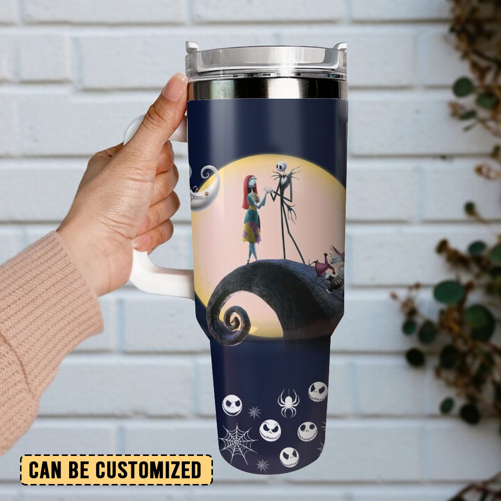The Nightmare Before Christmas Movie Custom Stanley Quencher 40Oz Stainless Steel Tumbler With Handle - Image 2