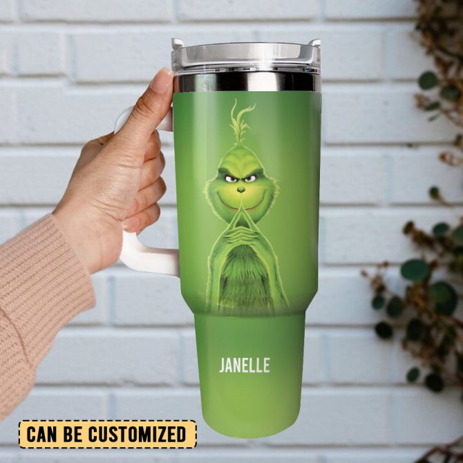 Grinch Movie Custom Stanley Quencher 40Oz Stainless Steel Tumbler With Handle - Image 2