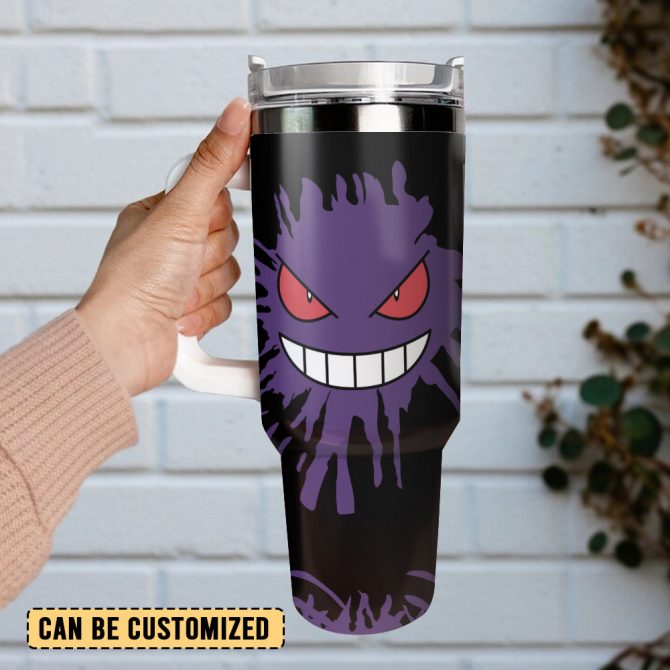 Gengar Pokemon Anime Custom Stanley Quencher 40Oz Stainless Steel Tumbler With Handle - Image 2