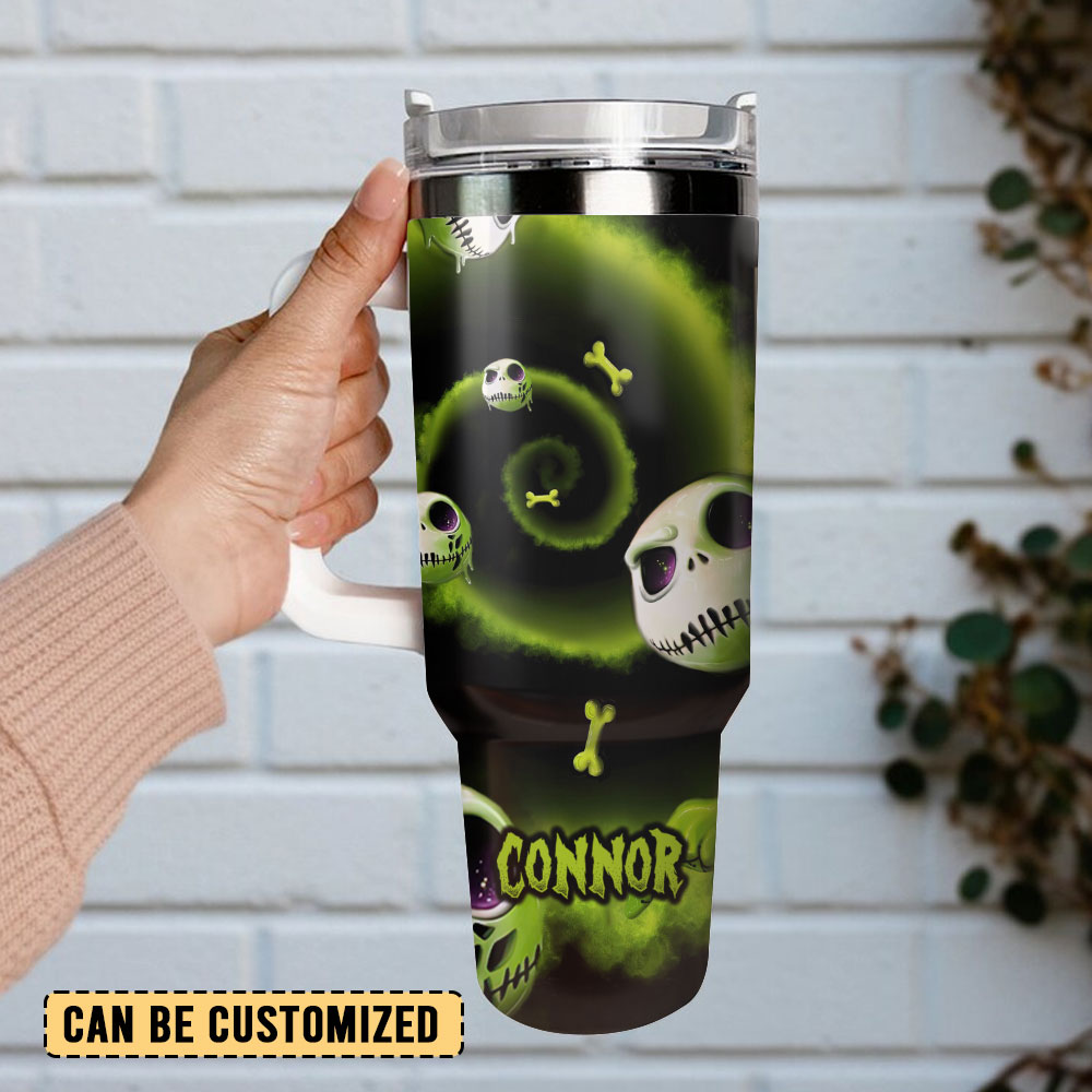 The Nightmare Before Christmas Movie Custom Stanley Quencher 40Oz Stainless Steel Tumbler With Handle - Image 2