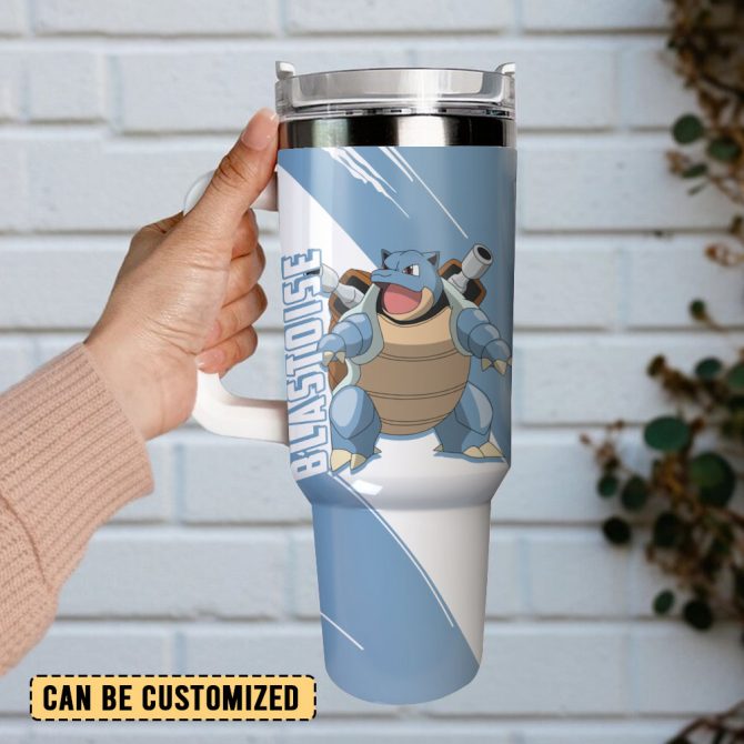 Blastoise Pokemon Anime Custom Stanley Quencher 40Oz Stainless Steel Tumbler With Handle - Image 2