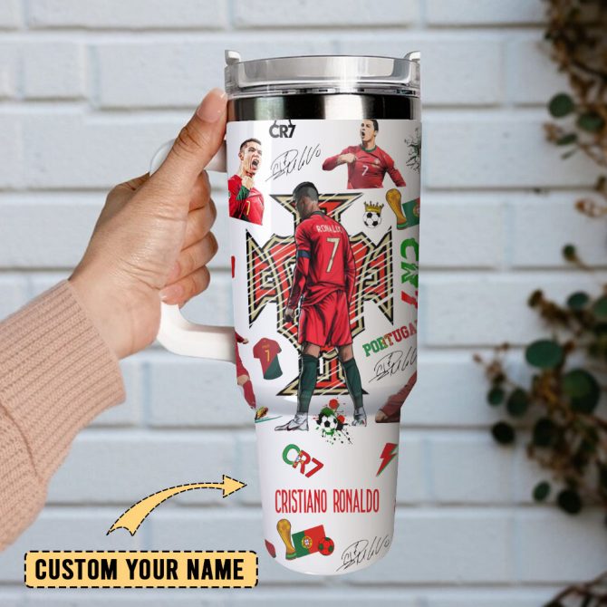 Cr7 Ronaldo Soccer Custom Stanley Quencher 40Oz Stainless Steel Tumbler With Handle - Image 5